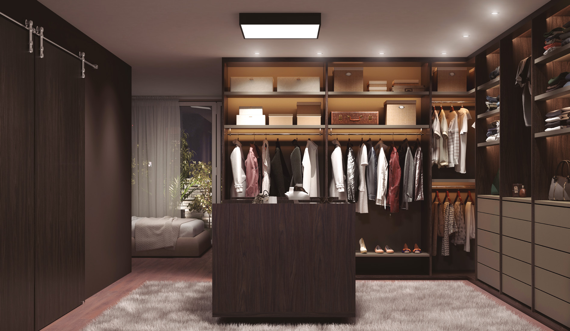 Ambiente con MDF tono Baviera