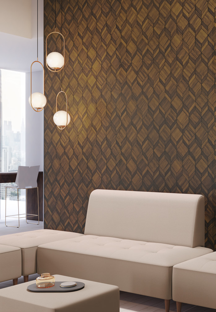Ambiente con MDF tono Mageo Imbuia